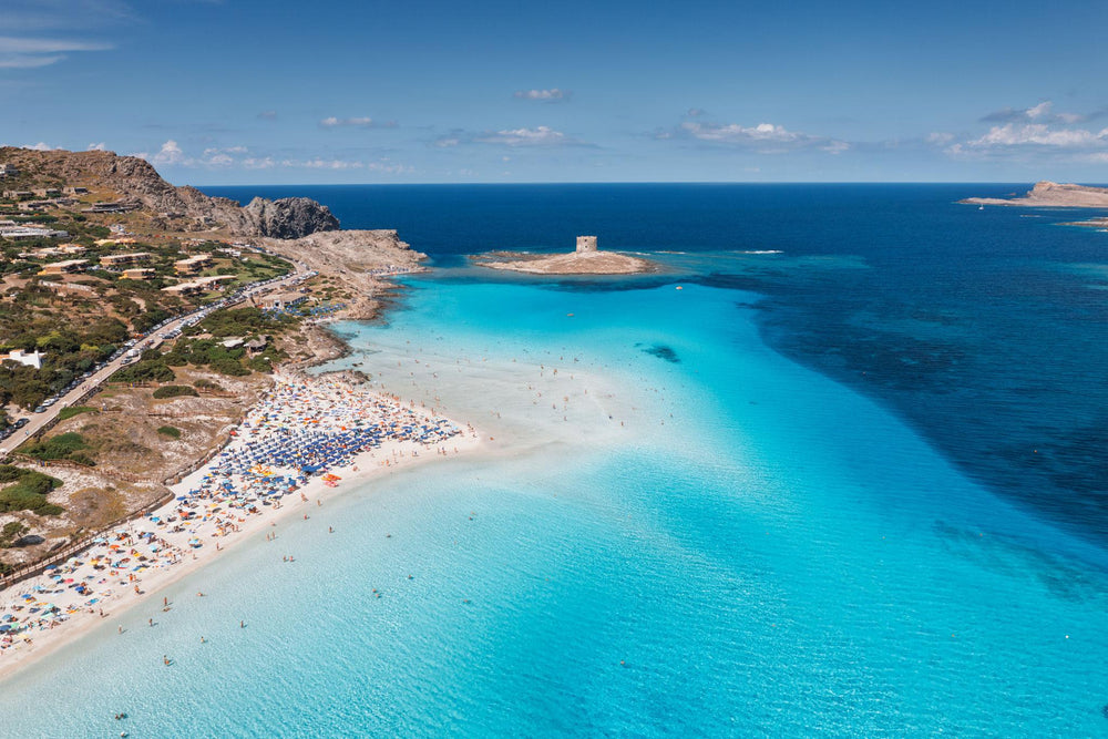 Spiaggia La Pelosa a Stintino in Sardegna con mare turchese